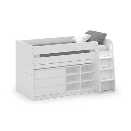 Vespa Mid Sleeper with Desk - White