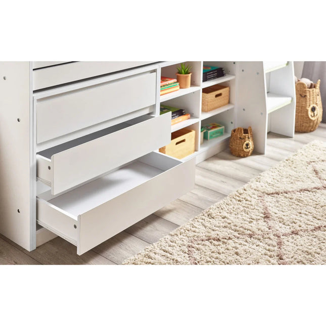 Vespa Mid Sleeper with Desk - White