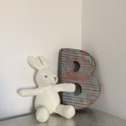White Bunny Baby Rattle Knitted Organic Cotton