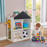 White Blackboard Bookcase and Storage Cabinet