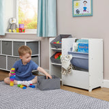 Book Display with Storage Bins - White