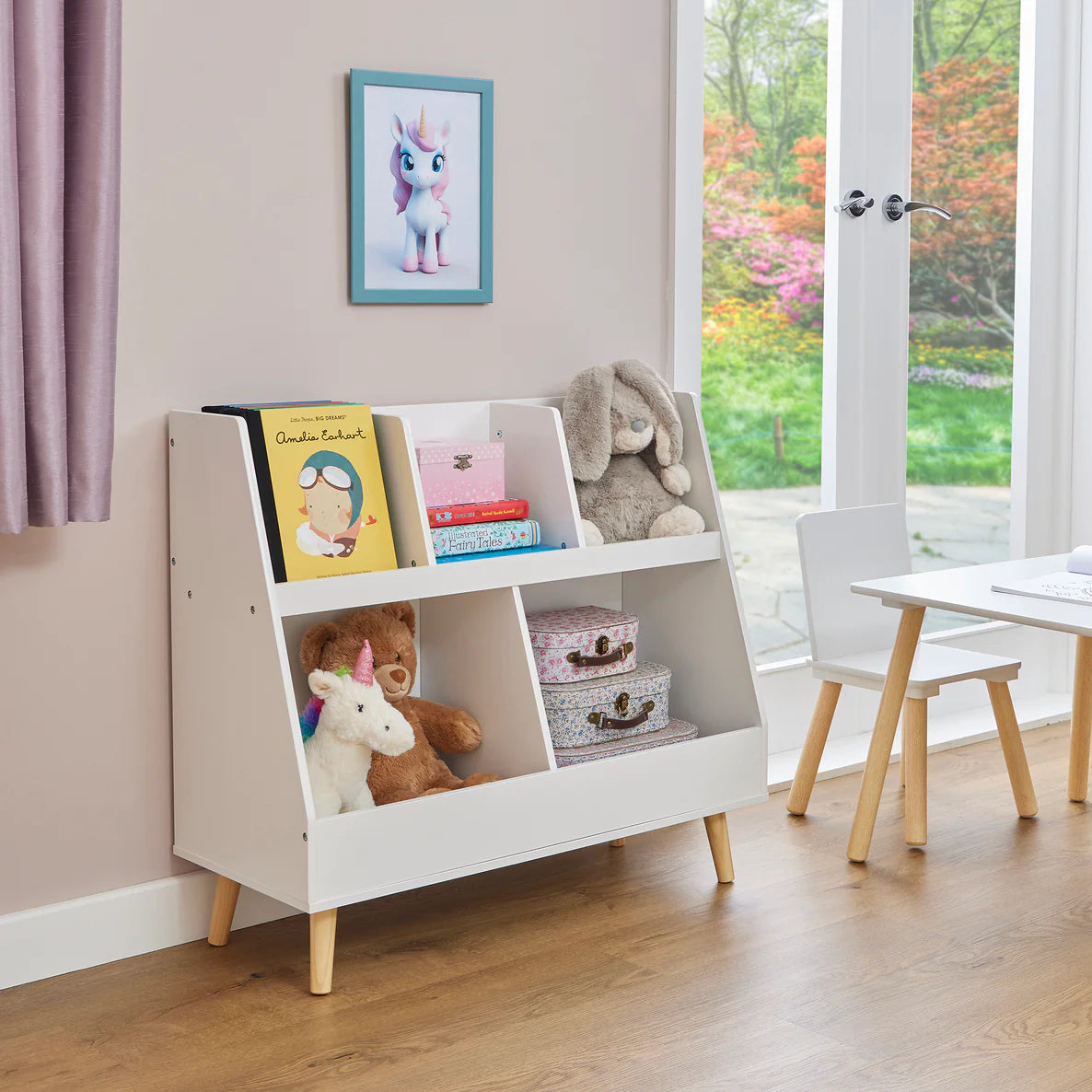 White Sloping Bookcase