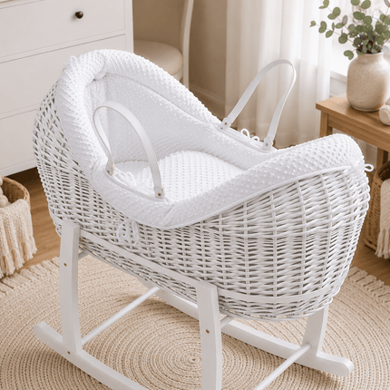 Wicker Deluxe Pod Baby Moses Basket With Stand
