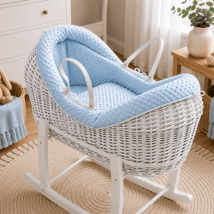 Wicker Deluxe Pod Baby Moses Basket With Stand