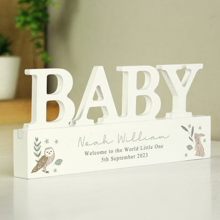 Personalised Wooden Naming Plaque - Woodland Animal