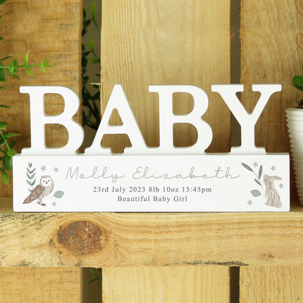 Personalised Wooden Naming Plaque - Woodland Animal