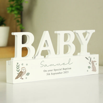 Personalised Wooden Naming Plaque - Woodland Animal