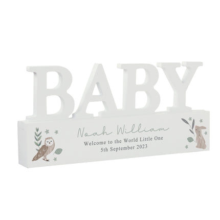 Personalised Wooden Naming Plaque - Woodland Animal
