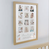 Personalised Oak Multi Photo Frame - Woodland Animal