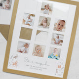 Personalised Oak Multi Photo Frame - Woodland Animal