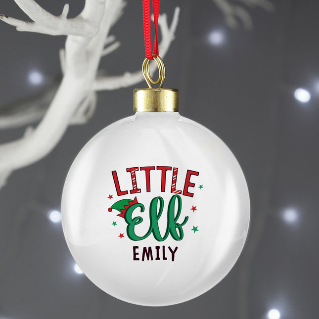 Little Elf - Personalised Christmas Bauble