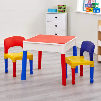 5 in 1 Multi Activity Table & Chairs - Red & Blue