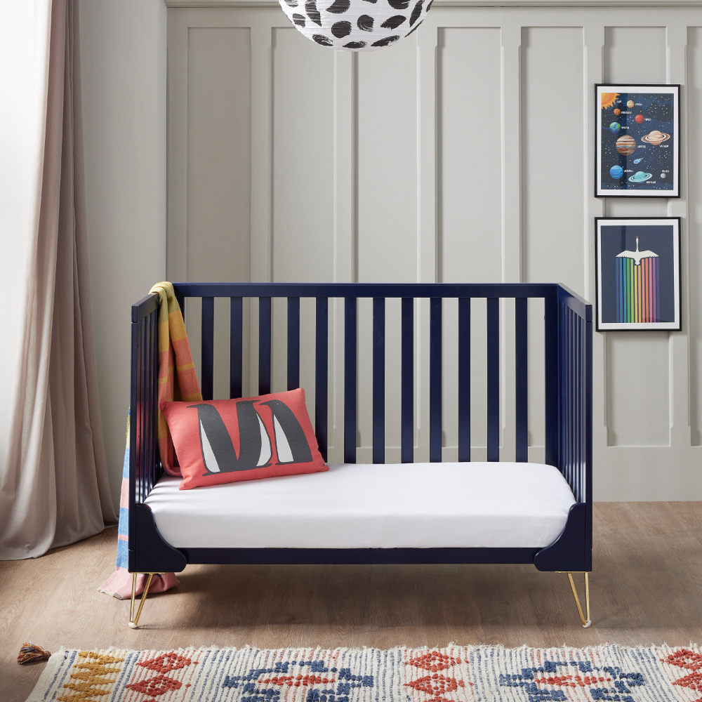 Navy store blue cot