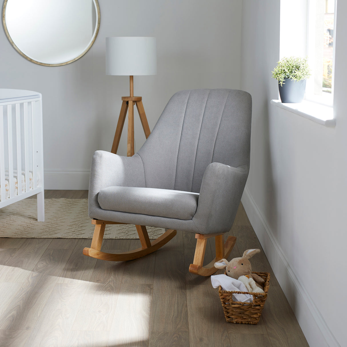 Eden Deluxe Nursery Rocking Chair - Pearl Grey