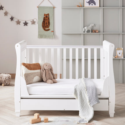 Eva Sleigh Cot Bed - White