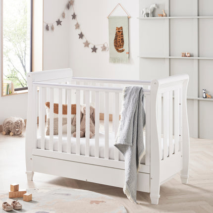 Eva Sleigh Cot Bed - White
