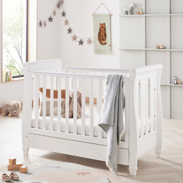 Eva Sleigh Cot Bed - White