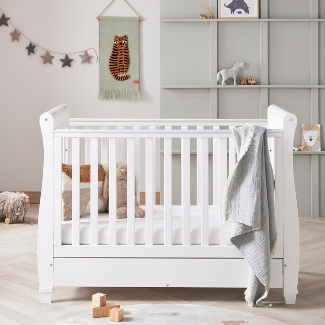 Eva Sleigh Cot Bed - White