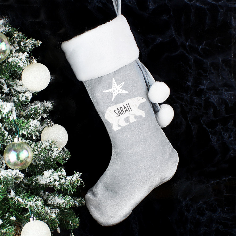 Personalised Polar Bear Christmas Stocking - Personalised Memento Company - Junior Bambinos