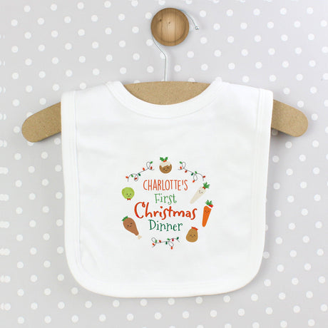 Christmas Dinner - Personalised First Christmas Dinner Bib - Junior Bambinos