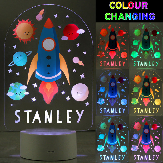 Personalised Space Rocket Nightlight
