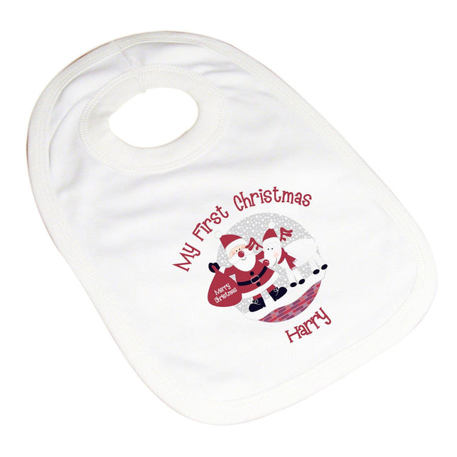 Santa - Personalised My First Christmas Bib - Junior Bambinos