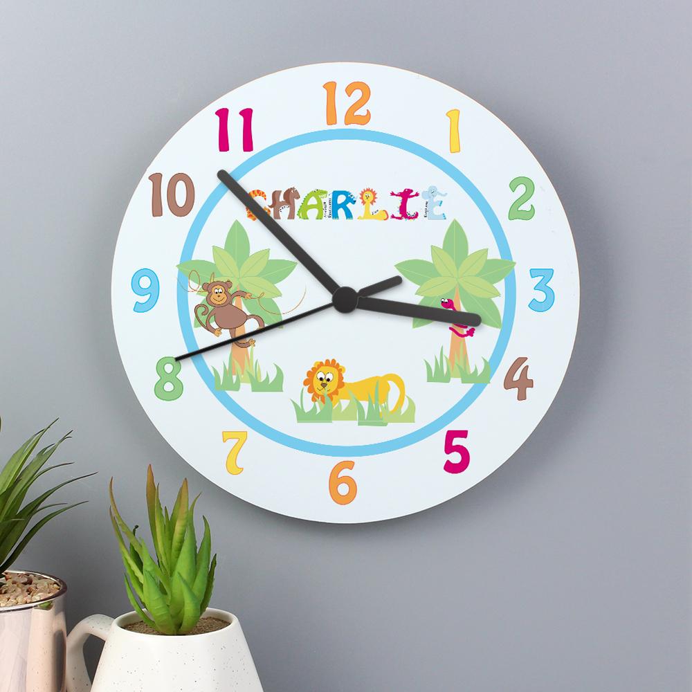Animal Alphabet - Personalised Wall Clock - Junior Bambinos