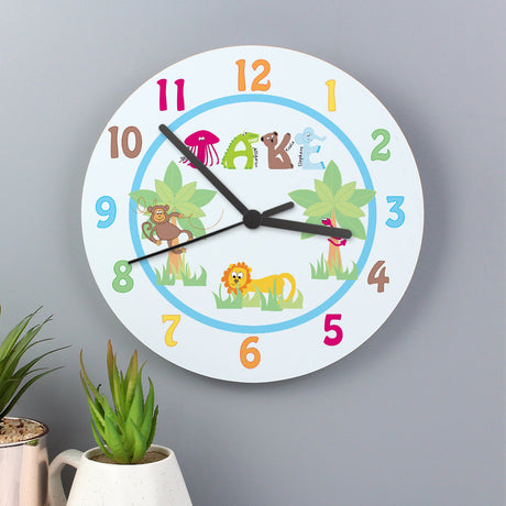 Animal Alphabet - Personalised Wall Clock - Personalised Memento Company - Junior Bambinos