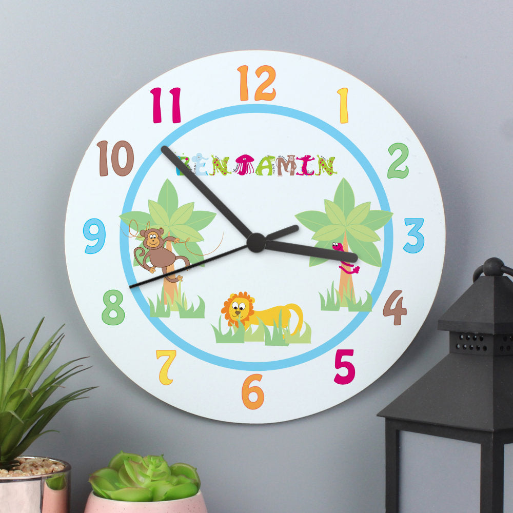 Animal Alphabet - Personalised Wall Clock - Personalised Memento Company - Junior Bambinos