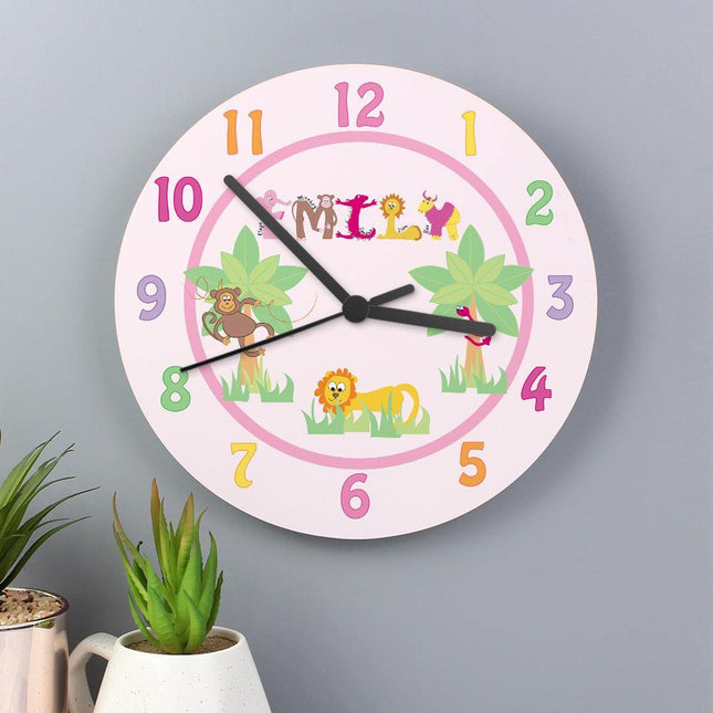 Animal Alphabet - Personalised Wall Clock - Junior Bambinos