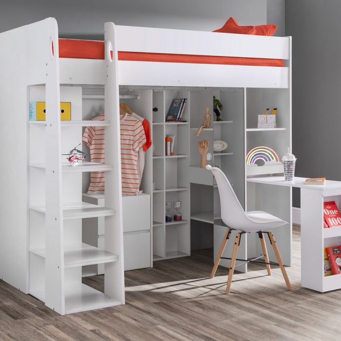 Aurora High Sleeper Bed White