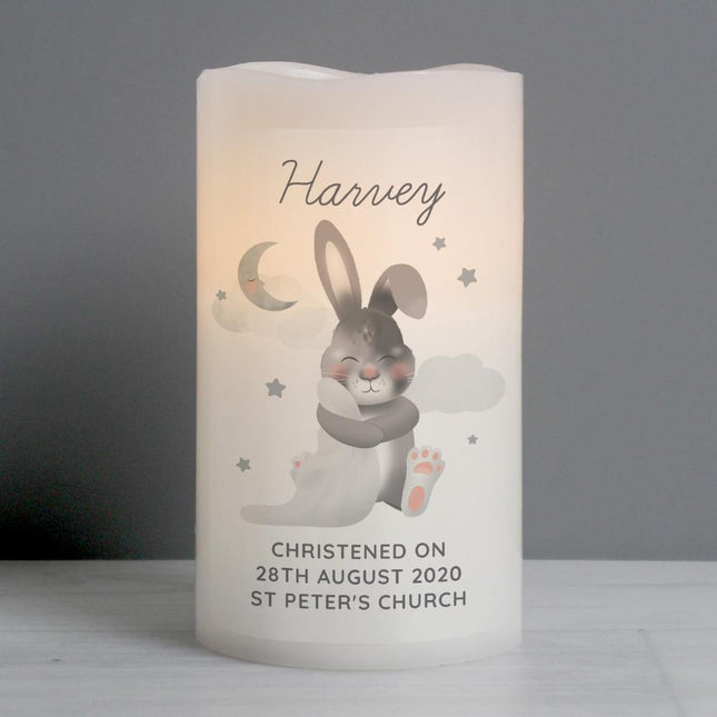 Baby Bunny - Personalised Baby LED Nightlight Candle - Junior Bambinos