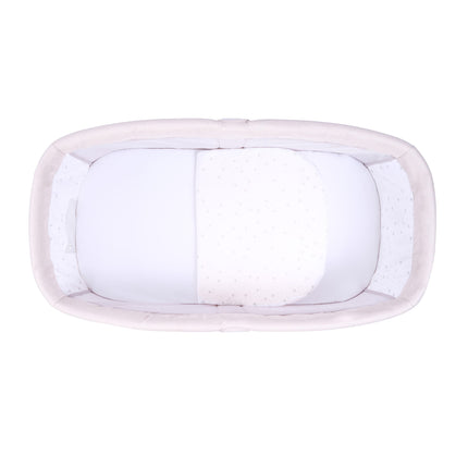 Overhead view of the Air Motion Gliding Crib in Cream