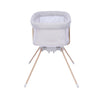 End view of Air Motion Gliding Crib in Grey from Babymore