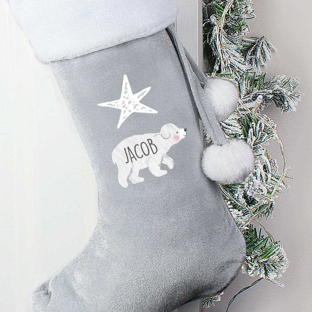 Baby Polar Bear - Personalised Christmas Stocking - Personalised Memento Company - Junior Bambinos