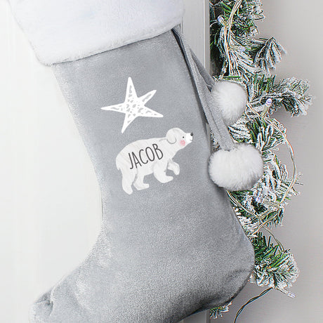 Baby Polar Bear - Personalised Christmas Stocking - Personalised Memento Company - Junior Bambinos