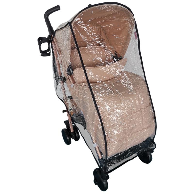 My Babiie Lightweight Stroller in Rose Gold and Blush Pink with Rain Cover