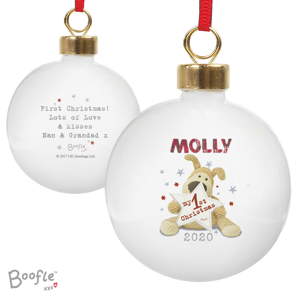 Boofle - Personalised My 1st Christmas Bauble - Personalised Memento Company - Junior Bambinos