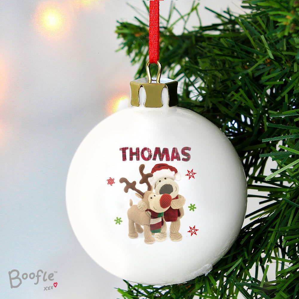 Boofle - Personalised Christmas Reindeer Bauble - Personalised Memento Company - Junior Bambinos