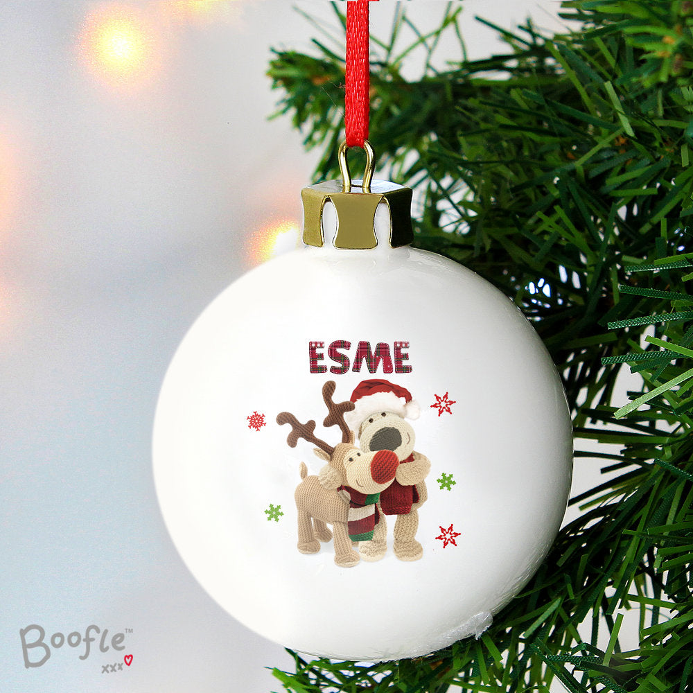 Boofle - Personalised Christmas Reindeer Bauble - Personalised Memento Company - Junior Bambinos