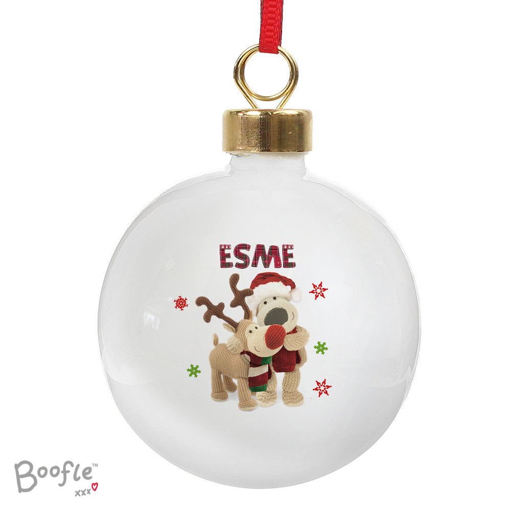 Boofle - Personalised Christmas Reindeer Bauble - Personalised Memento Company - Junior Bambinos