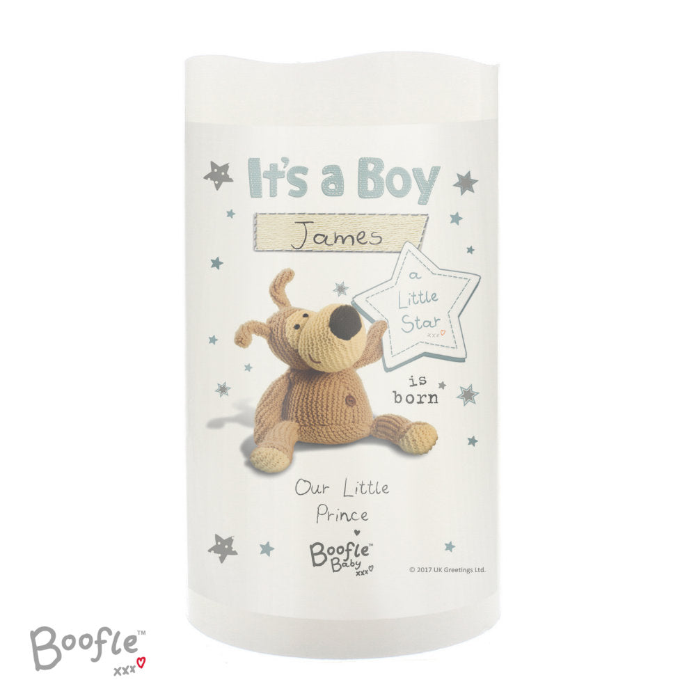 Boofle - Personalised It's a Boy LED Nightlight Candle - Personalised Memento Company - Junior Bambinos