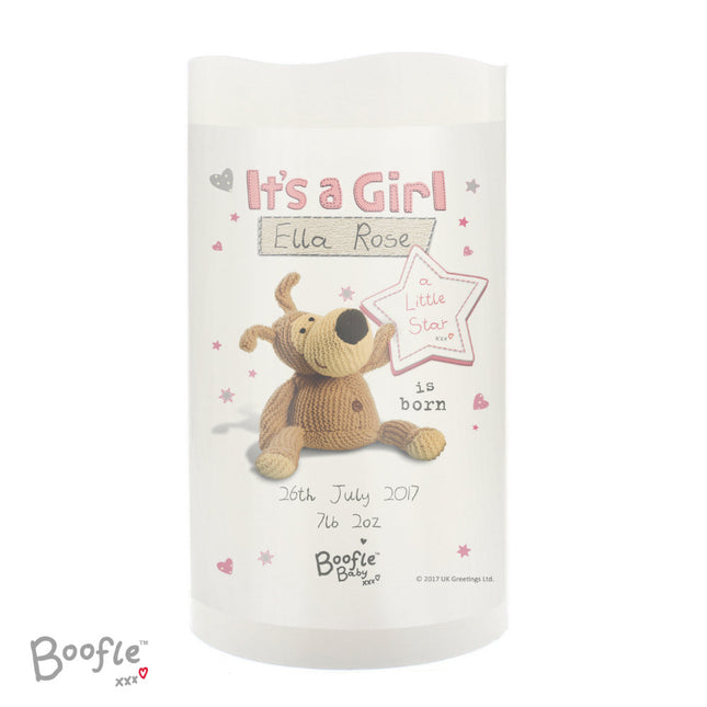 Boofle - Personalised It's a Girl Nightlight LED Candle - Personalised Memento Company - Junior Bambinos