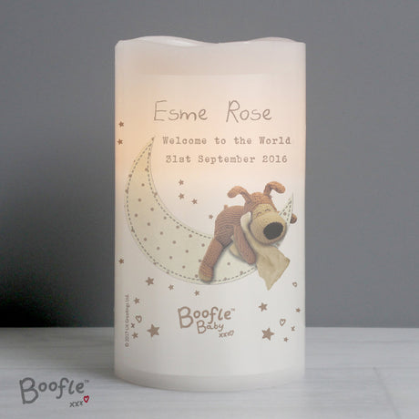 Boofle - Personalised Baby LED Nightlight Candle - Personalised Memento Company - Junior Bambinos