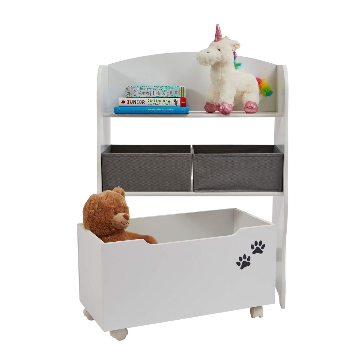 Cat & Dog Storage Unit with Rollout Toy Box - Liberty House Toys - Junior Bambinos