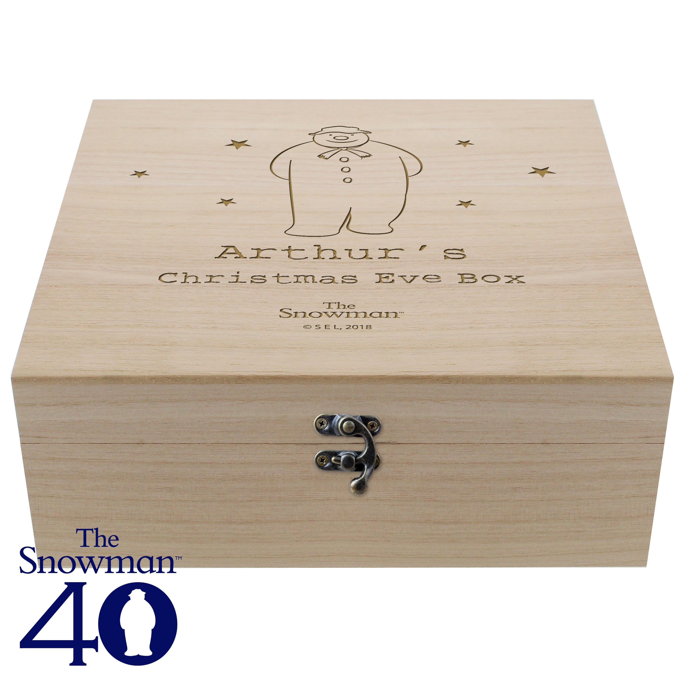 Snowman - Engraved Personalised Christmas Eve Box - Personalised Memento Company - Junior Bambinos