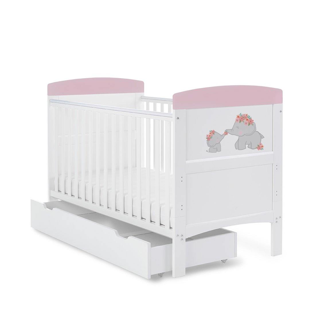 Me & Mini Me Elephants Cot Bed - Obaby - Junior Bambinos