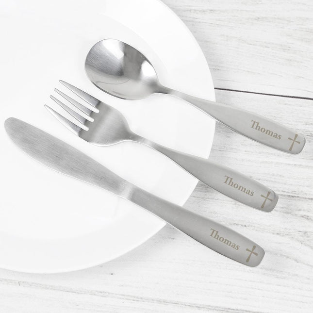 Cross - Personalised 3 Piece Cutlery Set - Junior Bambinos