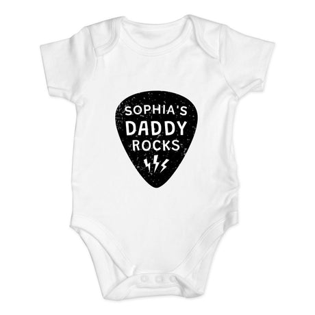 Daddy Rocks - Baby Vest - Personalised Memento Company - Junior Bambinos