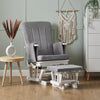 Deluxe Reclining Glider Chair and Stool - Grey